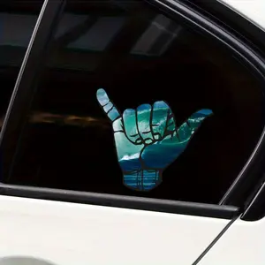 Waterproof and Durable Shaka Surfer Sticker - Multipurpose Car Decal Weatherproof Vinyl Self-Paste for Cars, Laptops, Windows, Bumpers