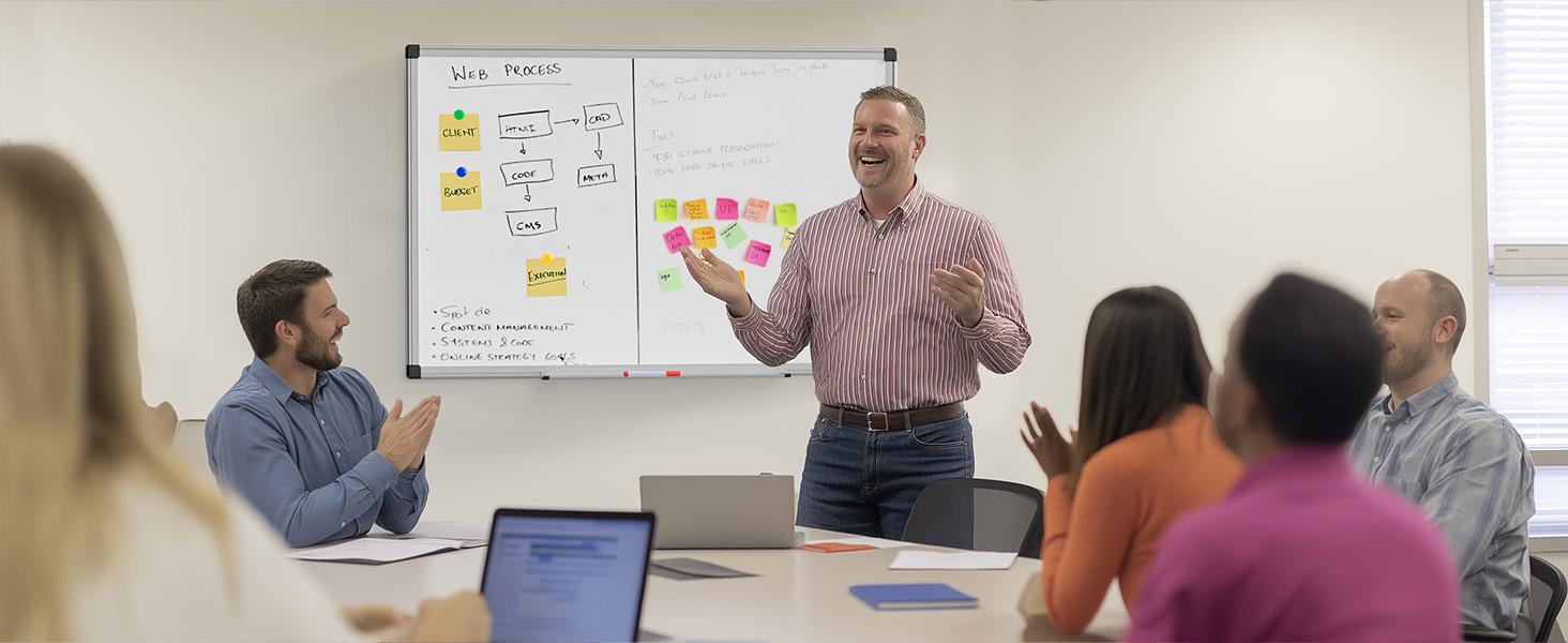 Magnetic Dry Erase Board, 36 X 24 Inches White for Home Office School,1 Dry Eraser & 2 Dry Erase Markers & 4 Push Pin Magnets