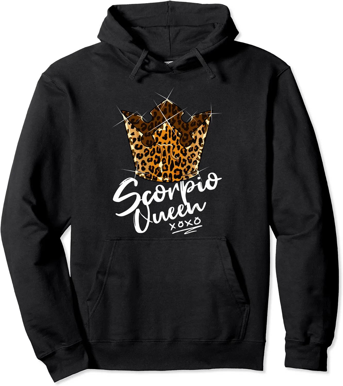 Leopard Scorpio Queen Zodiac Sign with Leopard Pattern Crown Pullover Hoodie - Braedoncoysp Shop 30B09B9R6C6T