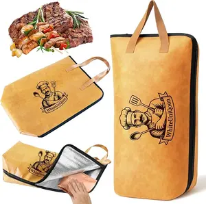 BBQ Blanket for Resting Meat, 21in Meat Resting Blanket, Reusable Smoker Grilling Meat Resting Bag with Wide Mouth with Handle Design for Large Brisket/Pork Shoulders/Turkeys,Gifts for Men