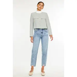 KANCAN HIGH RISE ANKLE MOM JEANS-MEDIUM WASH