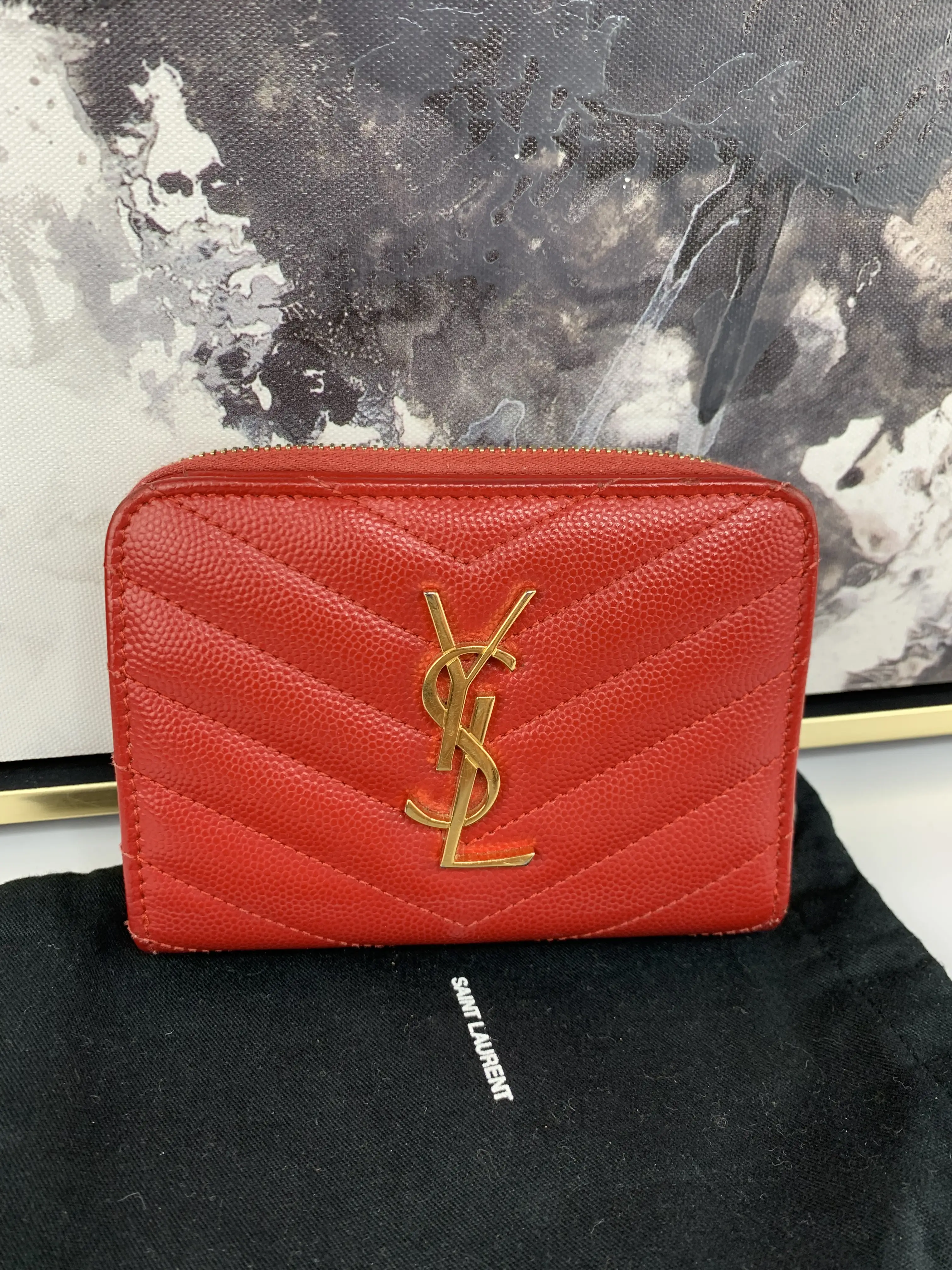 Pre-owned Yves Saint Laurent leather small leather goods Saint Laurent Compact Wallet