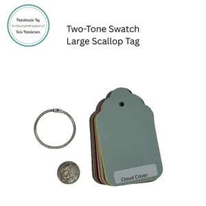 54 Two-Tone Genuine Large Scallop Tag Stampin Up Paper Cardstock Color Palette Ring Tool Color Swatch Book Sampler Guide Color Coach Cards