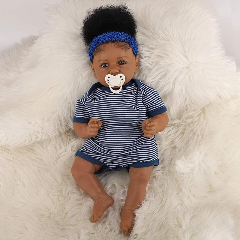 22 inches/55 cm, silicone doll girl, cute face, realistic reborn doll artist, true revival young girl doll, collection, festival, birthday, Halloween, perfect Christmas gift for children over 3 years old