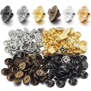 50pcs Metal Brooch Pin Base Safe Lock Brooches Pins Cufflink Settings Butterfly Tie Tacks Jewelry Making Garment Accessories