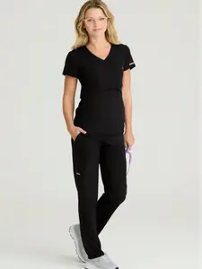 Barco Scrubs Bloom 1-Pocket Banded V-Neck Faux Wrap Maternity Top
