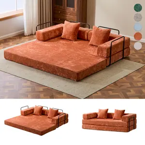 New Multiple Covers Available Cloud Floor Sofa Bed High-Quality Convertible Comfy Corduroy Fabric, Premium Sponge Padding, Multi-Functional Floor Sofa.
