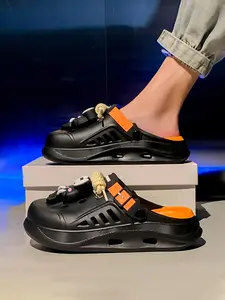 Unisex Frog Decorated Shoes, Slip-On Comfortable Eva, All-Season Casual Patchwork Design, Medium Width, Perfect for Work and Home