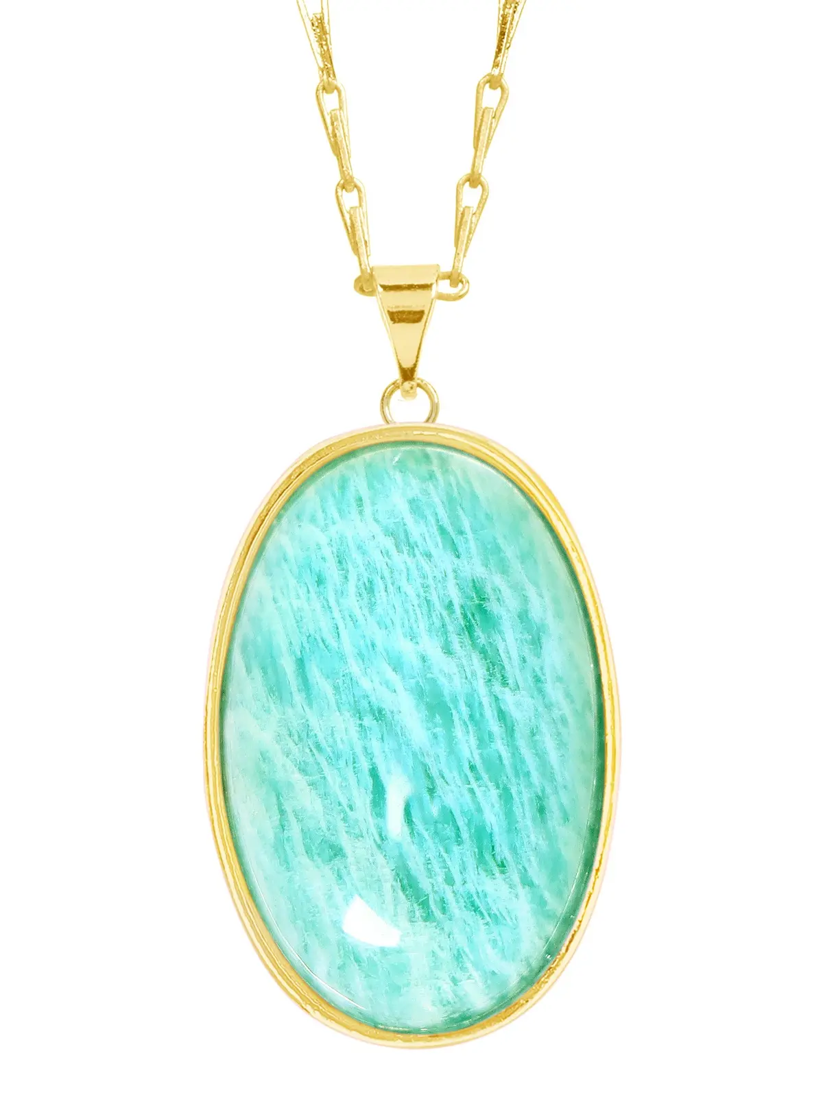 Amazonite Oval Cabochon Pendant Necklace, Natural Gemstone Jewelry For Women Gift, Unique Jewelry, Necklace Of The Day