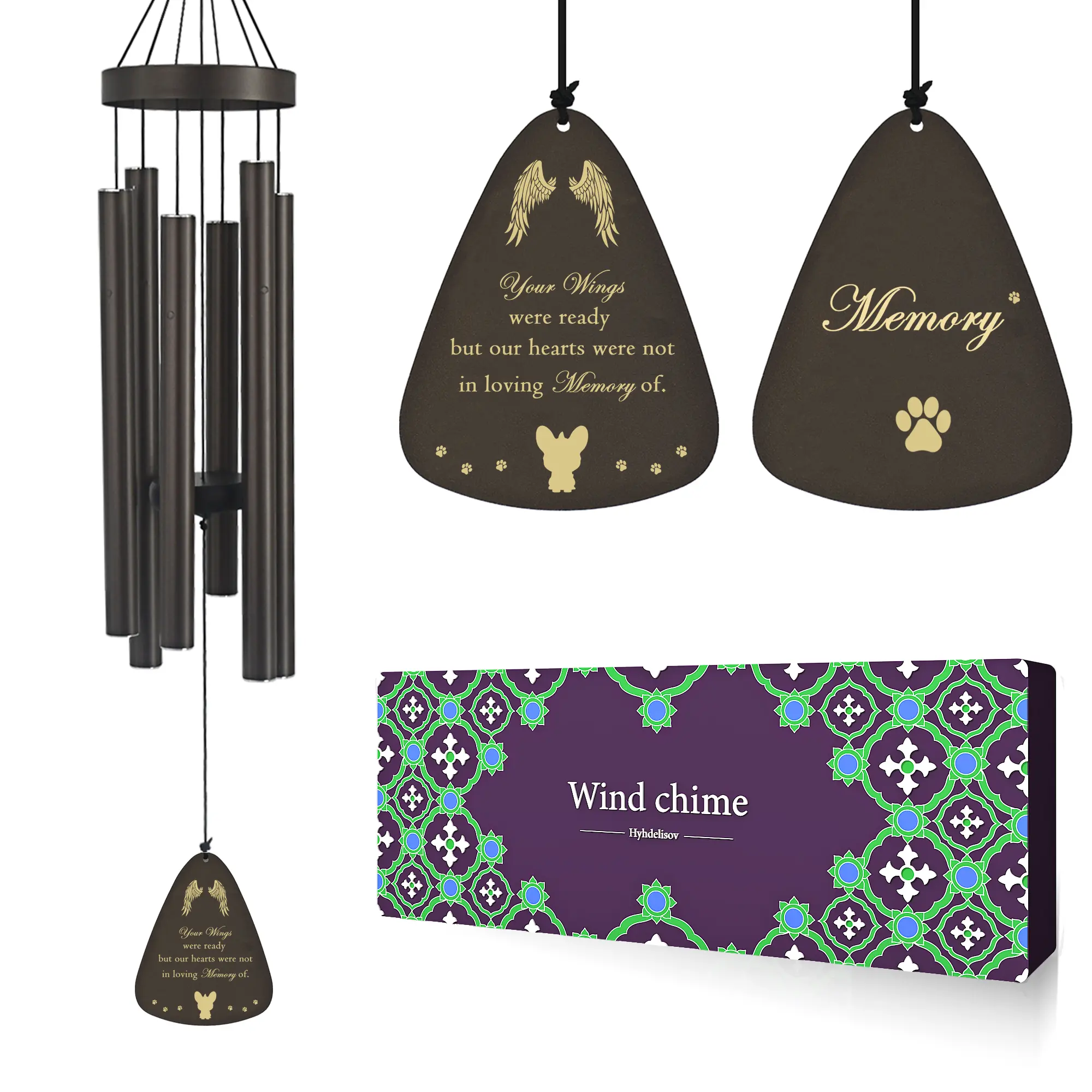 Dog Memorial Gifts for Loss of Dog, Pet Memorial Wind Chime, Loss of Dog Sympathy Gift, Dog Remembrance Gift in Memory of Dog Cat.