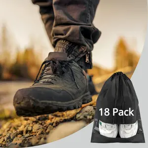 18 Pack Shoe Bags for Travel Large Travel Shoe Bags for Packing with Clear Window Dustproof Drawstring Travel Shoe Storage Bags Travel Essentials