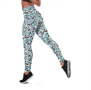 Retro Duck Camo- All Over Print Women's Leggings, Yoga Pants, High Waist Hunting Tights, Women's Outdoor Fitness Outfit
