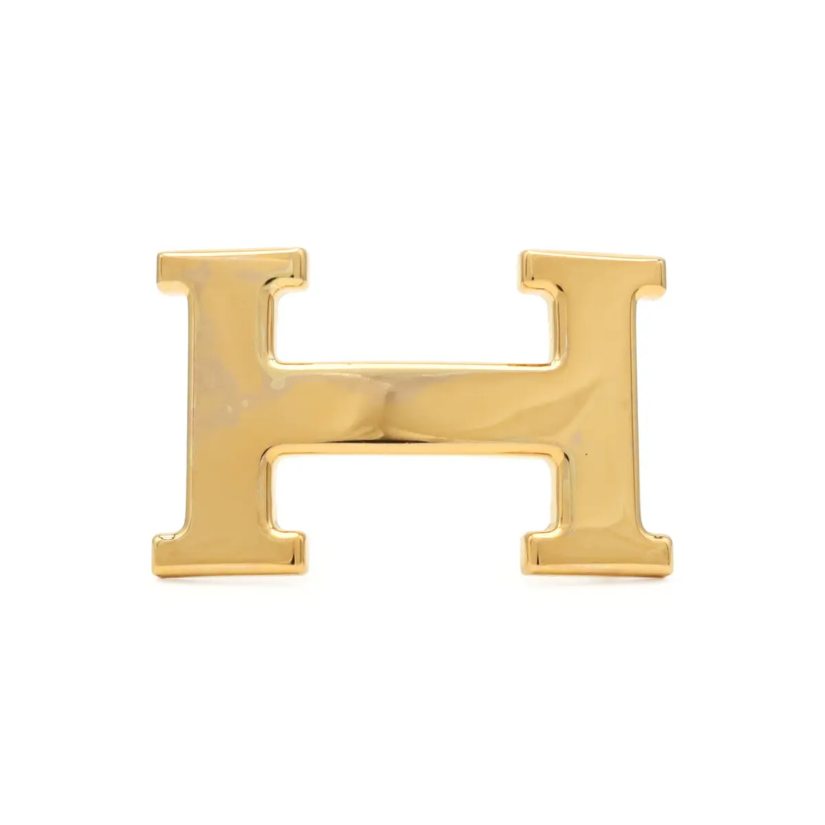 Pre-owned HERMÈS Gold-plated Small Leather Goods Hermes H Belt Buckle