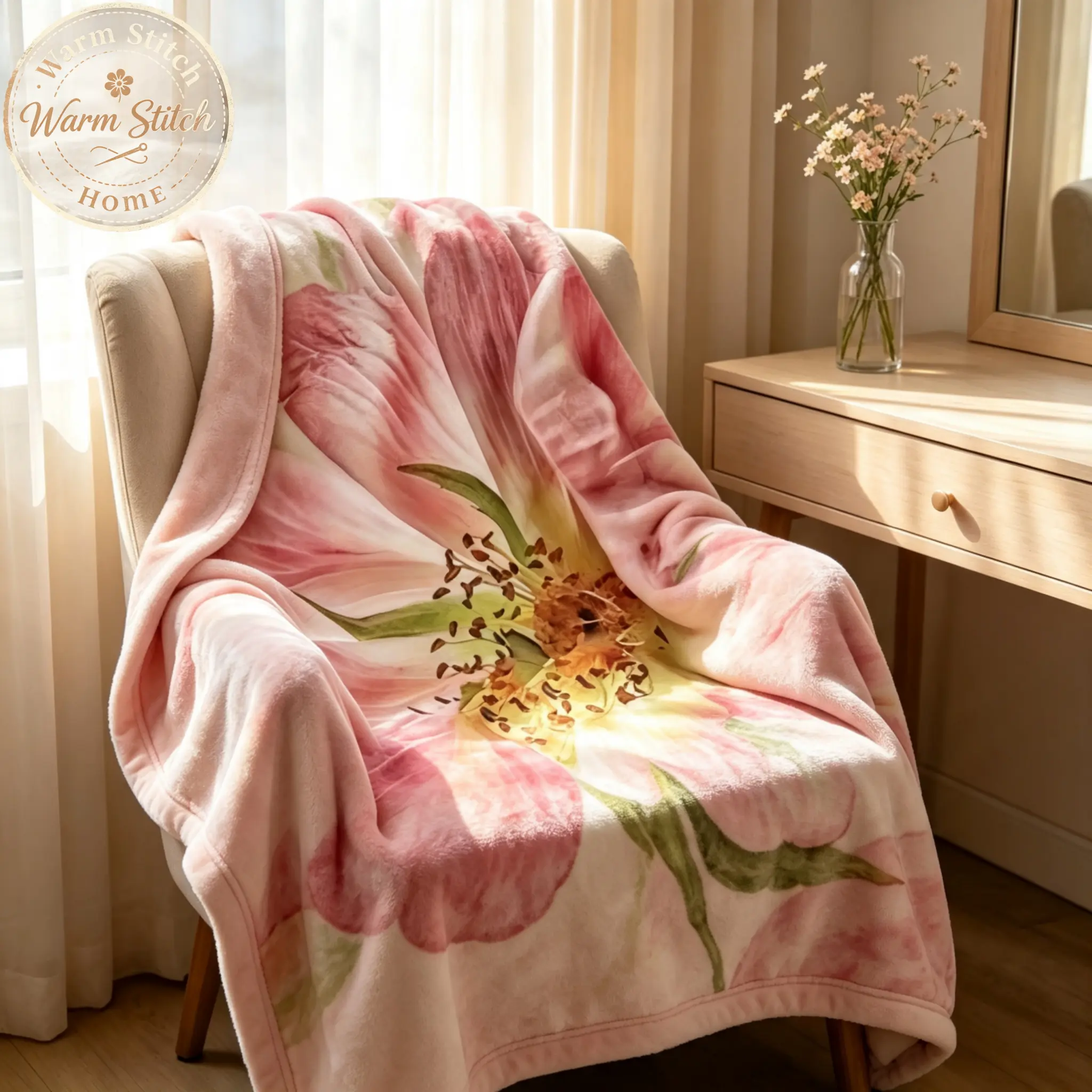 Gypsy Rose Blanket Soft Flannel Fleece Throw Blanket Warm Cozy Floral Blanket for Couch Sofa Bed Bedroom Travel