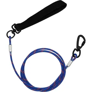 4/5/6 FT Chew Proof Dog Leashes with Comfortable Handle, Steel Cable Lead for Control Large or Medium Dogs Walk and Train, Heavy Duty with Rotate Clasp and Double Buckle (6FT,Blue)