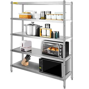 SummerWins5-Tier Adjustable Stainless Steel Storage Rack - Heavy-Duty Adjustable Metal Rack, 60x18.5 in Shelving Unit with 330lb Per Shelf Capacity, Organizer for Kitchen, Garagedealsforyoudays