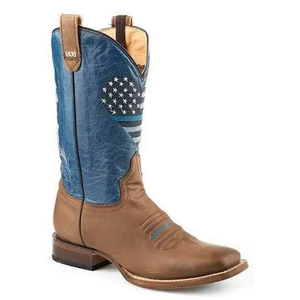 Women's Roper Thin Blue Line Heart With CCS Handcrafted Performance System Flex-tra Brown