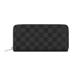 Louis Vuitton Zippy Wallet for Men – Checkered Graphite Canvas, Gray