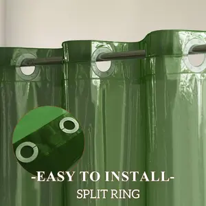 Design No Hook Clear Green Shower Curtain or Liner - Soft EVA 10G Extra Heavy Duty Shower Curtain with 3 Magnets for Bathroom, Standard Size 71" x 74", Clear Green