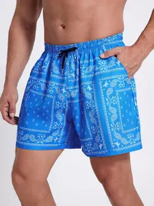 Men's Shorts, Loose Casual Comfy Breathable Relaxed Paisley Shorts for Summer, Men's Bottoms for Beach Vacation