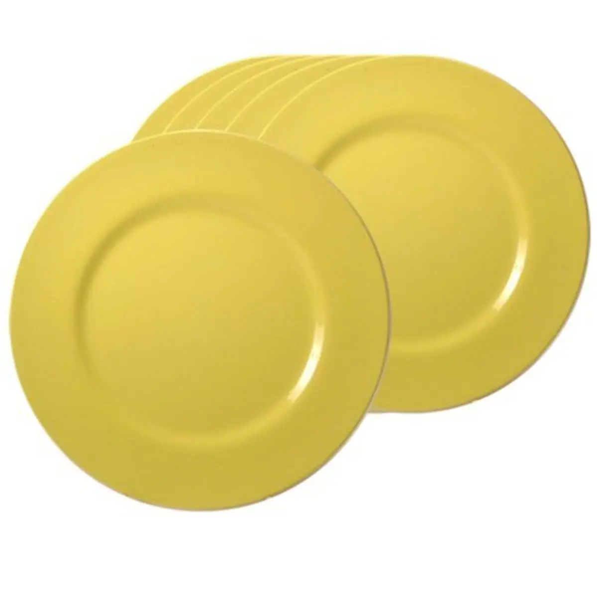 Sturdy 71201 6-Piece Melamine Dinner Plate Set, Lemon-Patterned Kitchen Tableware