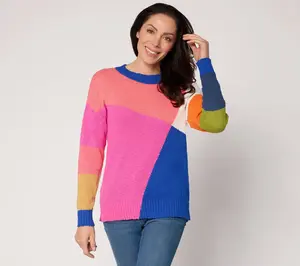 Belle by Kim Gravel Criss Crossed Color Block Sweater Belle by Kim Gravel Criss Crossed Color Block Sweater