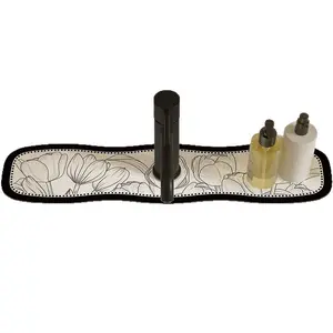 Bathroom Faucet Absorbent Mat, Kitchen Algae Mud Countertop Drain Pad, Narrow Cartoon Sink Quick Dry Splash Proof Water Pad, Splash Pads