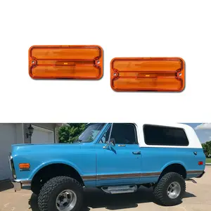 2PCS Brand new and quality Amber Lens Front Side Marker lamps Light Reflector For 1968 1969 1970 1971 1972 Chevy GMC Truck