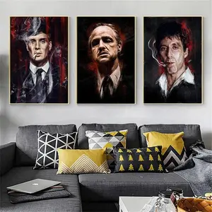 Gangster Film Scarface Canvas Painting Tony Montana Posters and Prints Abstract Movie Figure Wall Art Pictures Home Decor Mural