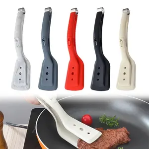1Pc Egg Flipper Spatula 2 in 1 Grip and Flip Spatula Tongs Silicone Egg Flipper Tool Fish French Toast Tongs Non-Stick Cooking