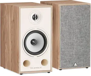 triangle - BOREA BR03 Hi-Fi Bookshelf Speakers - Power handling 100W - Output 90 dB/W/m - Versatile Music and Home Cinema - 206 x 380 x 314 mm - Light Oak (Pair)