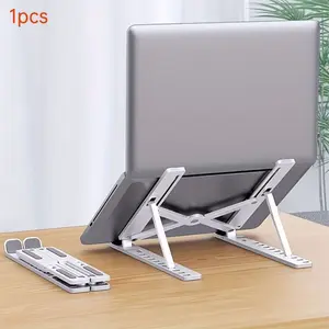 Travel-Friendly Adjustable Portable Laptop Stand, Fashionable Abs Material, 10-Level Foldable, Ergonomic Design, Cooling Base, Fits All Laptops