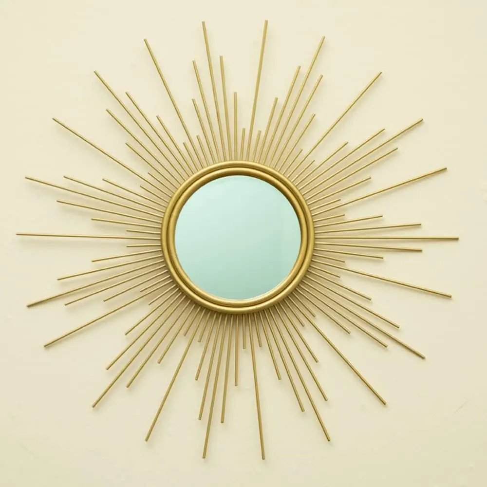 Sunburst Mirror, 24" Boho Mirror,  Sun Decorative Mirrors for Wall Decor, Small Mid Century Modern Small Living Room