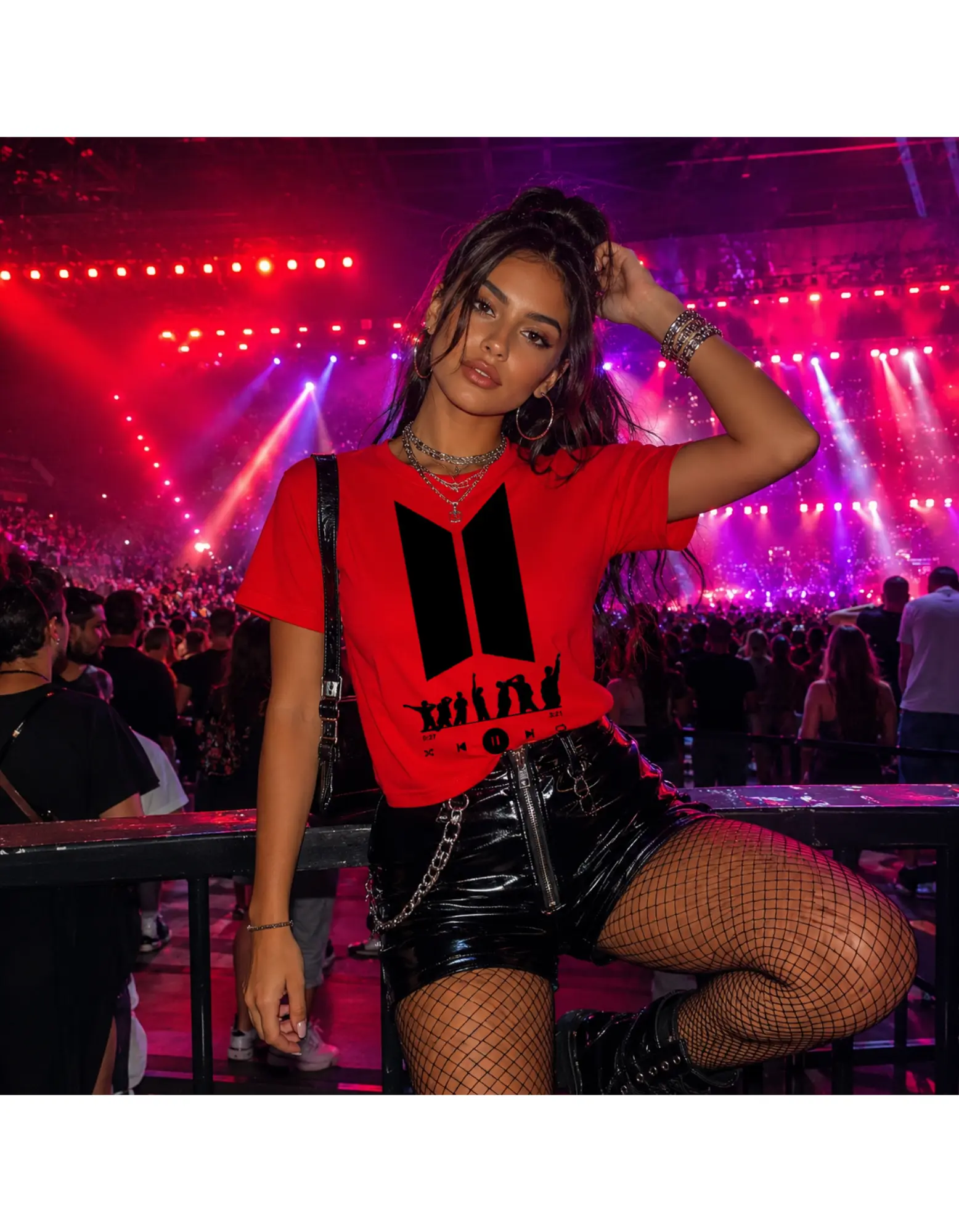 Pop Music Fan Graphic T-Shirt, Concert Outfit Tee, Dance Silhouette Festival Shirt