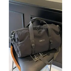 Unisex Solid Color Large Capacity Travel Bag, Casual Sporty Duffel Bag, Travel Duffle Bag, Foldable Bag, Gym Bag, Travel Bag for Women & Men