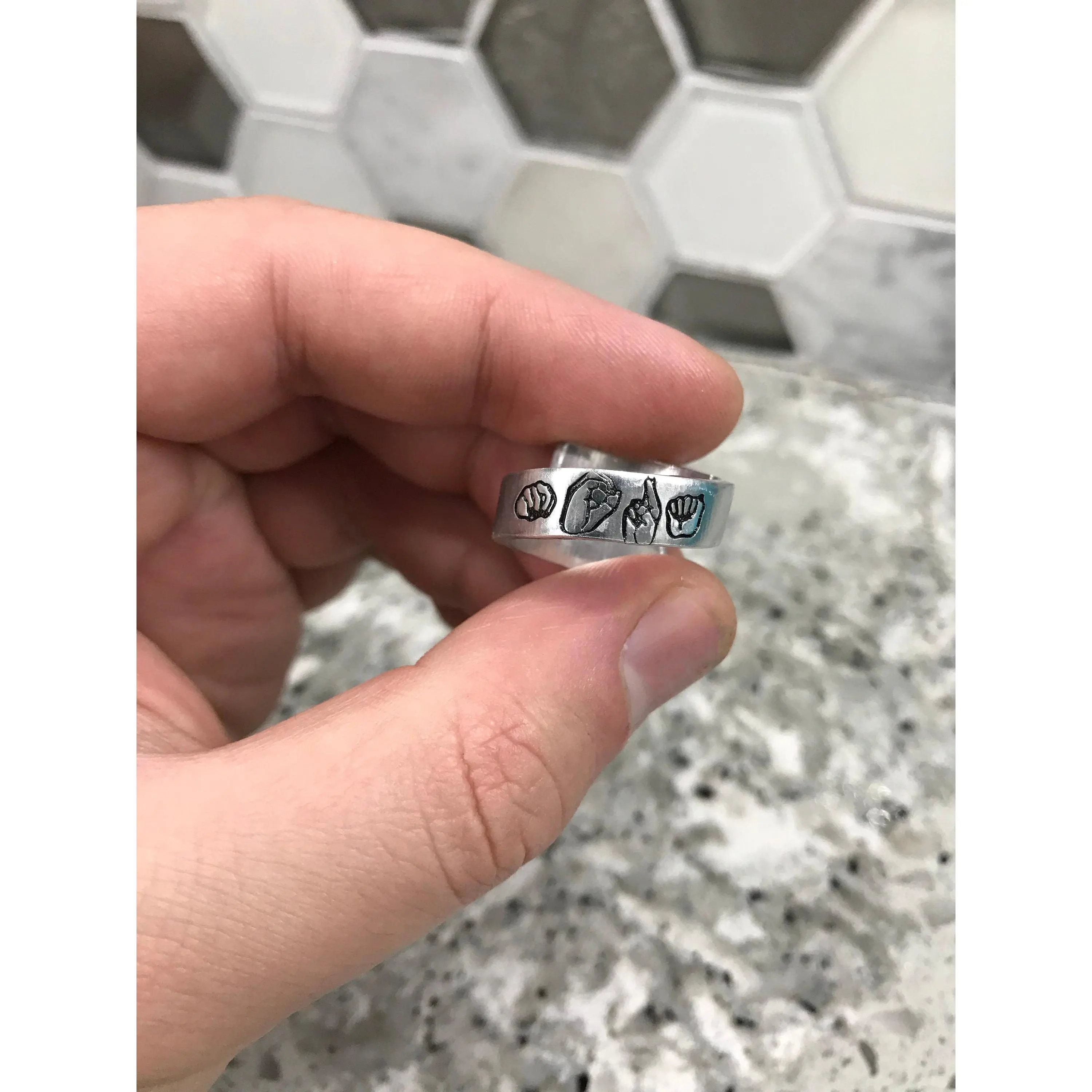 ASL Custom Name Wrap Ring
