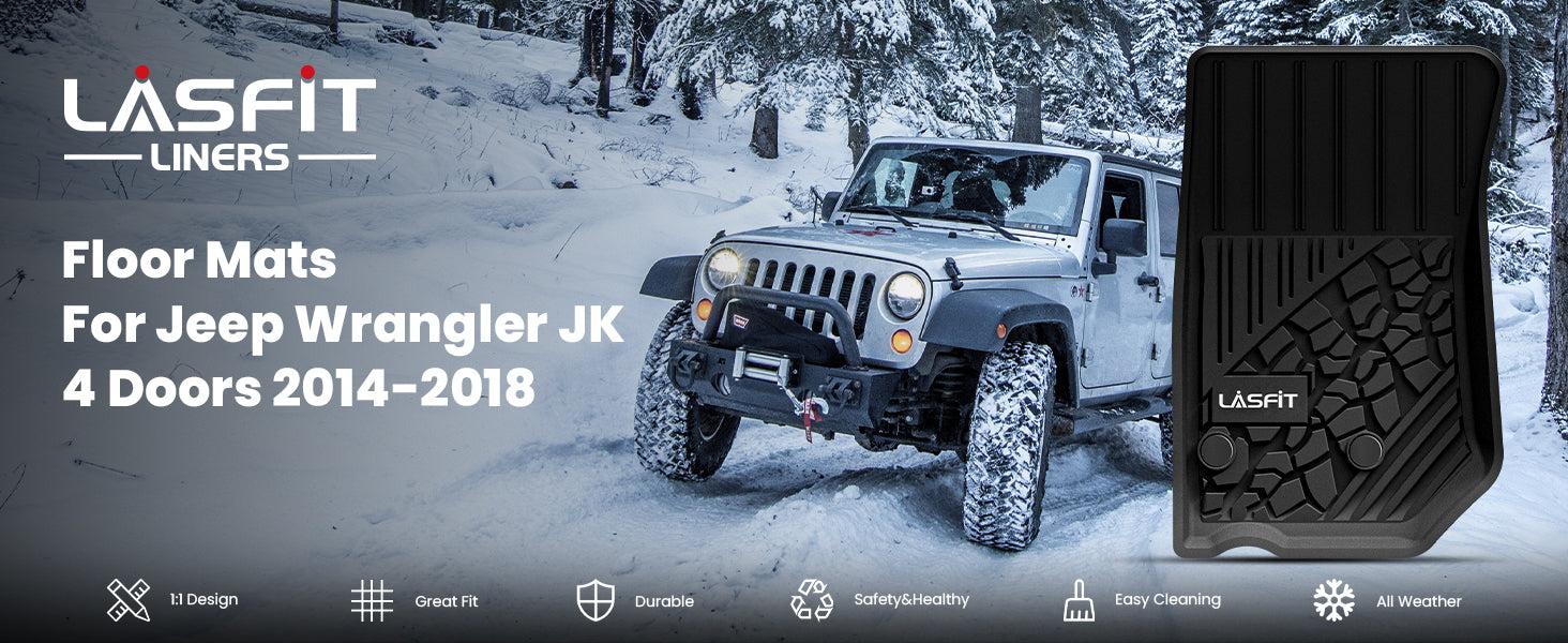 Lasfit fit for 2014-2018 Jeep Wrangler JK Floor Mats or Cargo Mat, For 4 Doors Only