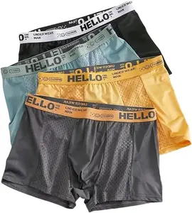 NEXTMAN 4-Pack Men's Mesh Ice Silk Underwear Box Briefs Breathable Underwear Trunks Underpanties Multipacks