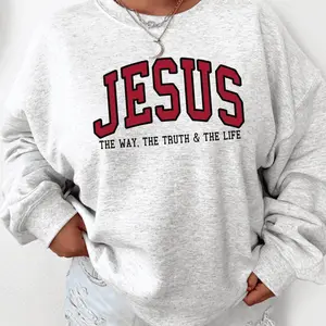 Christian Sweatshirt Jesus Sweatshirt Faith - Trendy Crewneck Love Like Jesus Pray Hoodied Ultra-Soft Cotton Sweaters