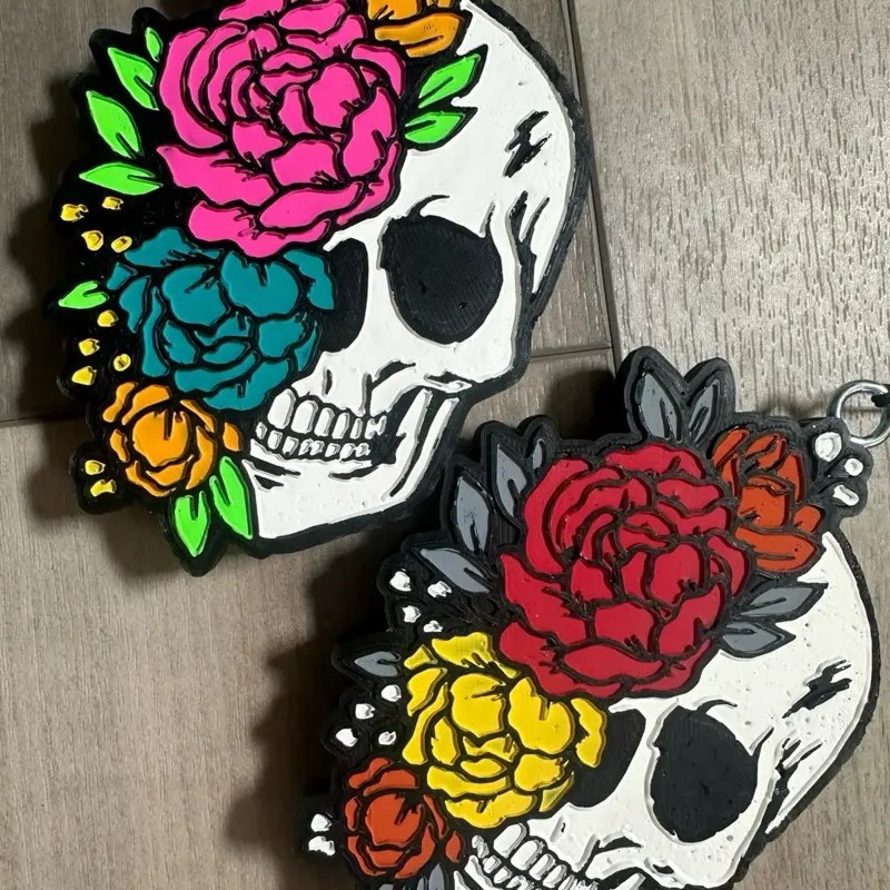 Floral Skull Car Freshie - Long Lasting Car Fragrance for Automotive & Motorcycle