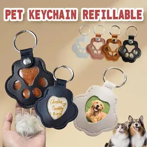 2-in-1 Pet Fur Memory Charm - Personalized DIY Keychain & Necklace Pendant for Cat or Dog Fur & Photo - Handmade Memorial Gift for Pet Lovers - Durable & Lightweight