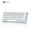 MageGee Short Illuminated Mechanical Game Keyboard - 61-Key 60% Layout, Blue Switches, Anti-Ghosting, Double-Shot Keycaps, Detachable USB-C, Stable Wired, Gaming Setup Accessories, for PC, Windows XP, Windows 8