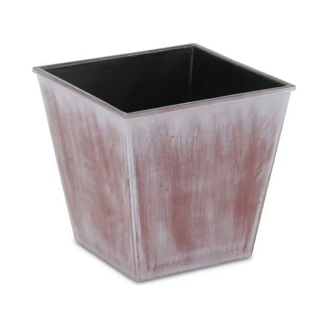 5.25 in. Square Planter with A Tapered Body - Brown & Ivory