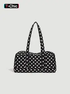Women's Colorblock Polka Dot Nylon Shoulder Bag, Crossbody Backpack Purse, Travel Purse, Large Capacity Fashion Multi-Pocket Backpack, Ideal for Shopping, Commuting, Vacation, Sports