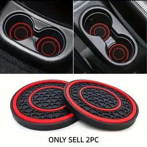 2 Pack PVC Car Cup Holder Coasters, Anti-Slip Dustproof Design, Universal Fit for Various Vehicle Models, Automotive Interior Accessories, Car Interior Kit, Car Accessory