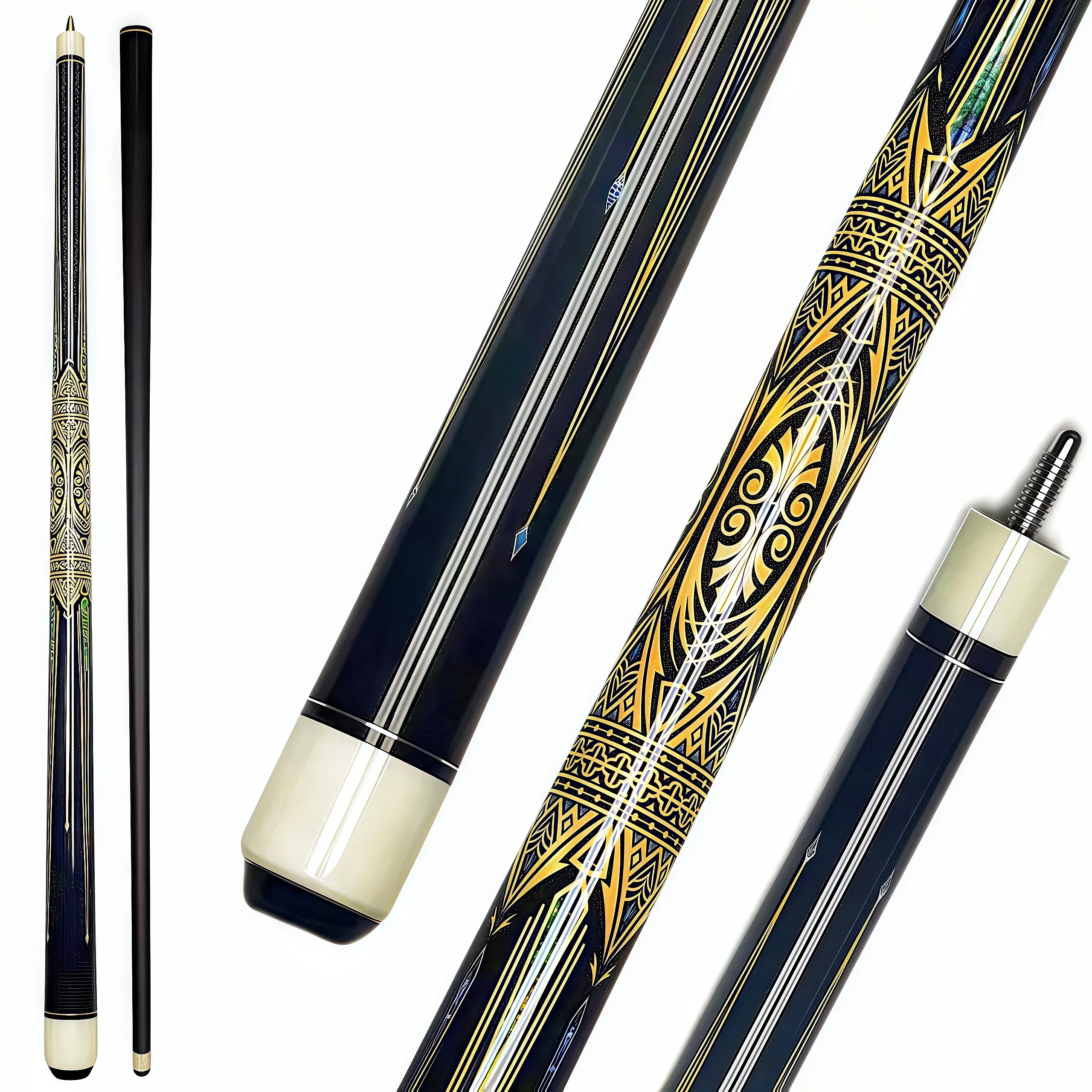 Lynk Cue Maple Wood Pool/Billiards Cue, 57in 20oz Balanced Weight Stick with 13mm Tip, Sleek Black Finish for Training & Competition, Game Room Essential, Birthday Gift for Boyfriend & Dad, Christmas, Birthdays