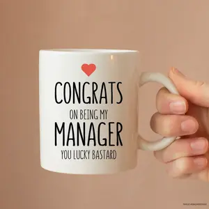 Congrats On Being My Manager You Lucky Bastard Mug - Manager Mug - Boss Gift - Office Mug - Coworker - Secret Santa - Colleague - Novelty