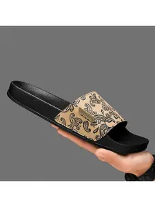 Retro cashew flower men 's slippers, summer wear fashion slippers