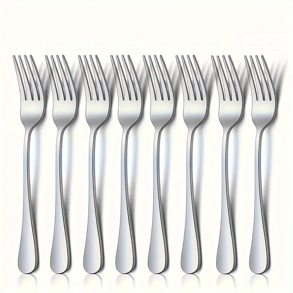 Stainless Steel Dinner Fork (8 Counts), Dessert Fork, Stainless Steel Forks, Durable Cutlery Set for Home Party Restaurant, Tableware Set, Dishwasher Safe, Dinnerware Sets, Utensils