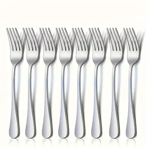 Stainless Steel Dinner Fork (8 Counts), Dessert Fork, Durable Cutlery Set for Home Party Restaurant, Tableware Set, Dishwasher Safe, Dinnerware Sets